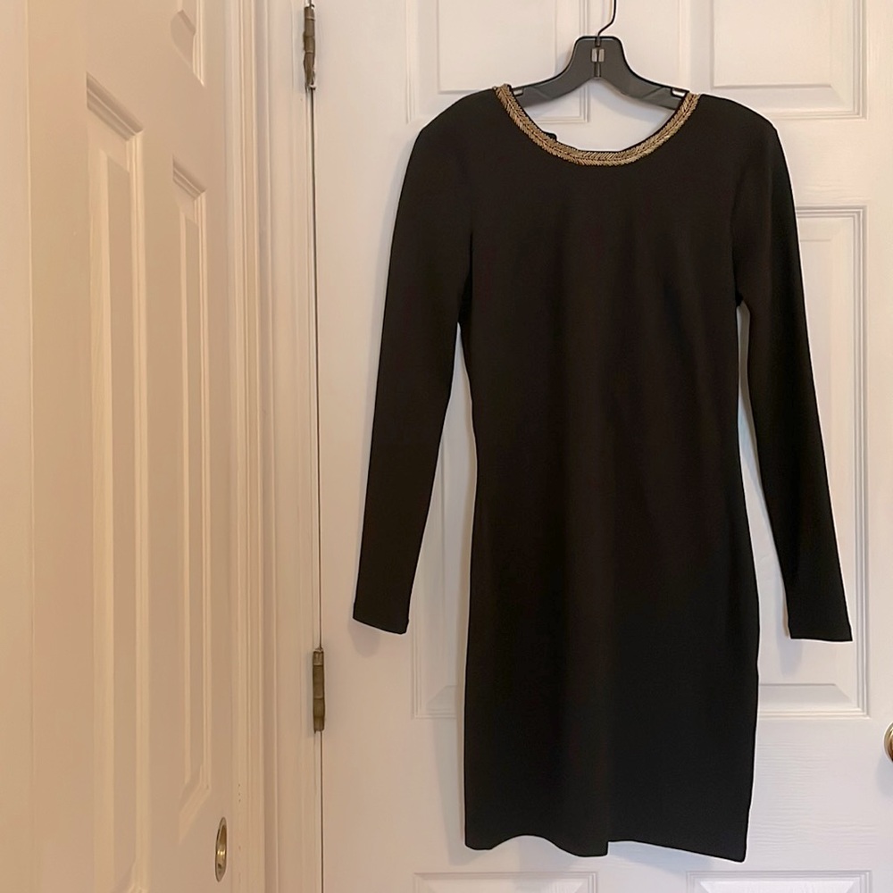 H&M Black Beaded Design Dress